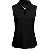 BGOWATU Women's Golf Shirts Sleeveless Polo Shirts Collared 3 Buttons Tennis Tank Tops UV Protection Quick Dry