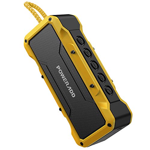 POWERADD Enceinte Bluetooth Portable 36W Basse de Son Puissante, Haut-Parleur IPX7, Musique de 24H, Grande Capacité pour la Fête, Piscine, Camping, Voyage et des Vacances – Jaune