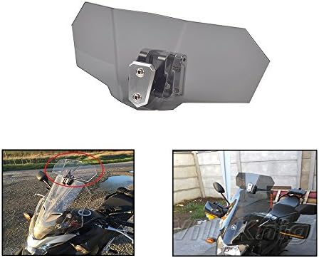Adjustable Clip On Smoke Windscreen Windshield Extension Spoiler Wind Deflector Adjustable Lockable For Motorcycle
