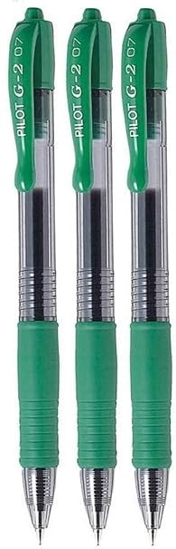 Pilot G2 07 grün fein einziehbar Gel Tinte Stift Kugelschreiber 0.7mm spitze Spitze 0.39MM Line Breite nachfüllbar BL-G2-7 (3
