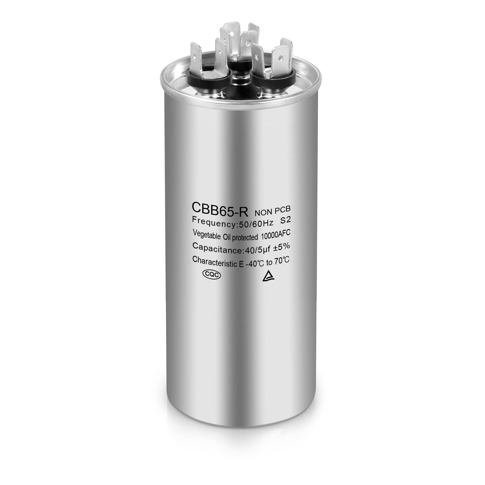 Photo 1 of Boffdock 40+5 MFD Capacitor ±5% 40/5 uF 370/440 VAC CBB65 Round Dual Run Capacitor for Air Conditioner,Heat Pump Condenser,Fan Start- 5 Years Warranty