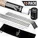 CAPRIER 10 Reusable Straws 10.5 inches Premium Set, Extra Long Stainless Steel Straws, Metal Straws for Yeti Tumbler, No Fading Color Dishwasher (10 Straws, 2 Brush, 1 Handmade Case, 1 Pouch) | Silver