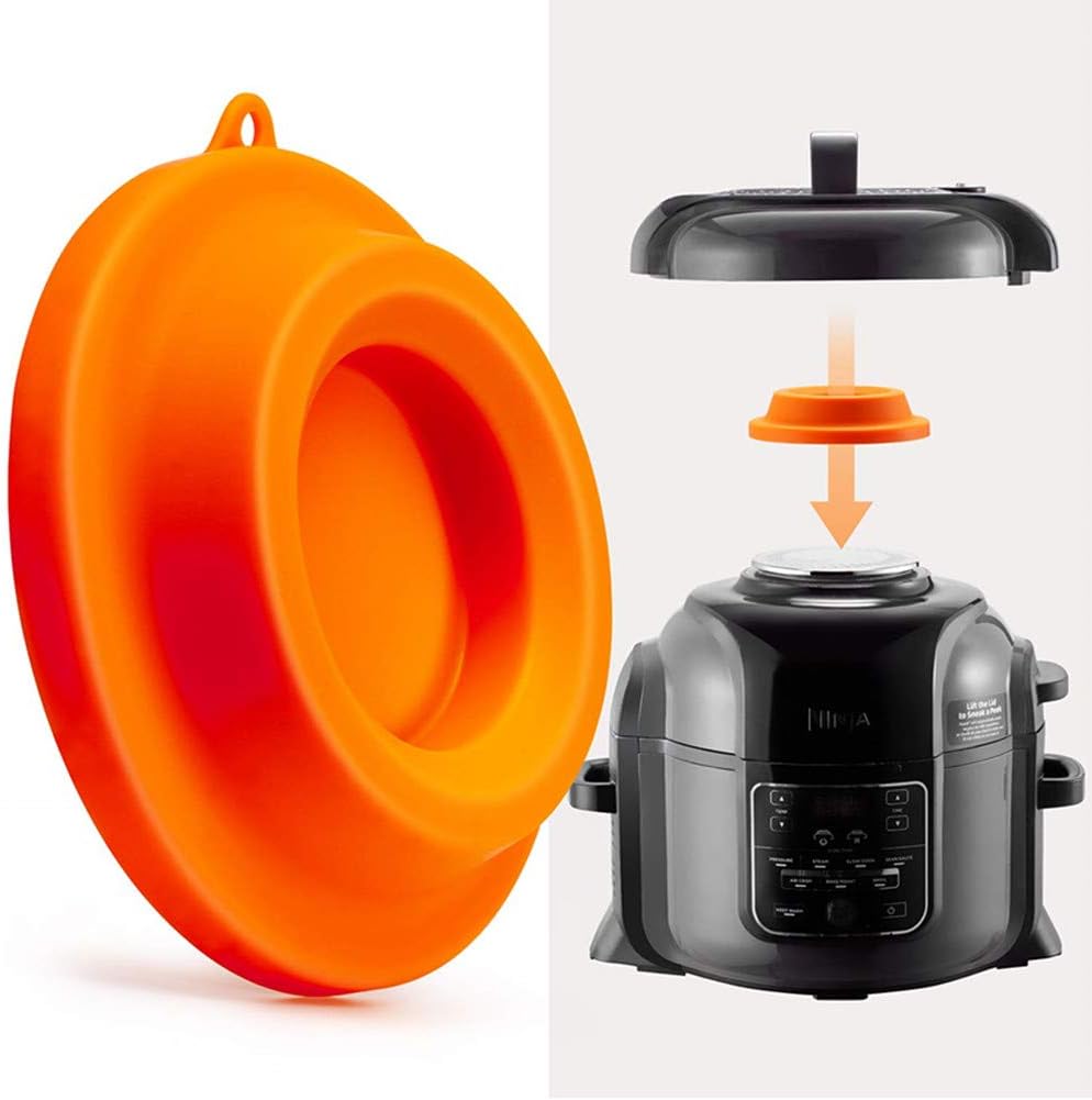 VANUODA 2020 Updated Pot Lid Rest Stand - Multi Cooker Silicone Lid Holder Accessories Compatible with Ninja Foodi Multicooker Pressure Cooker and Air Fryer 5 Qt, 6.5 Quart (Orange)