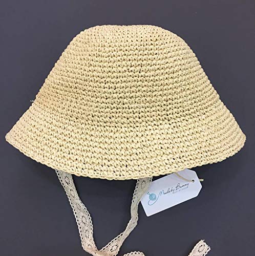 image for The Bunny Baby Sun Hat, Toddler Straw Sun Hat with Wide Brim Sun Prote