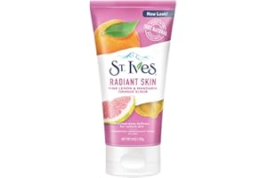 St. Ives Radiant Skin Face Scrub For Dull Skin Pink Lemon and Mandarin Orange Dermatologist-Tested Face Wash Scrub With 100 percent Natural Exfoliants 6 oz