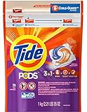 Tide Spring Meadow, 3 in 1 Detergent + Stain Remover + Color Safe Pods, 38 Capsules, With Child Guard Zipper