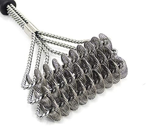 Safe Bristle Free Grill Brush - Best Stainless Steel BBQ Cleaning Brush and Scraper - Long Handle Metal Cleaner for Steel, Ceramic, Cast Iron, Gas & Porcelain Barbecue Grates or Accessories