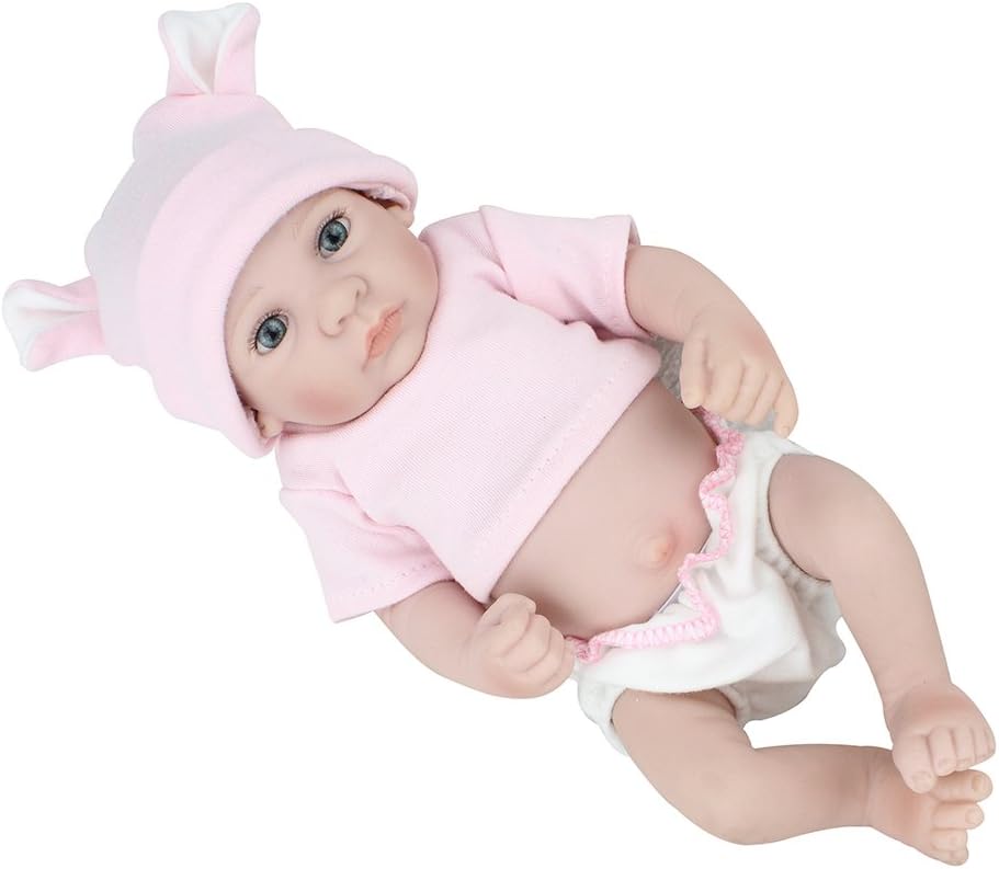 Reborn Baby Handmade Lifelike 10" Soft Silicone Pink Real Looking Baby Doll Girl Gifts For Children