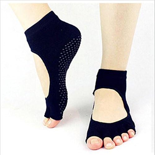 Backless Home Yoga Toe Fiver Finger Socks, Non-slip Yoga Socks, Female Sports Cotton Sport Pvc Socks
