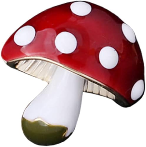 Amazon Gudeke レディース メンズ ジュエリー アクセサリー 可愛い キノコ ブローチ レッド ブローチ 通販