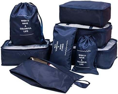 8 set Travel Duffel Storage Bag Lightweight Waterproof Packing Cubes Storage Bags