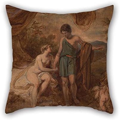 Oil Painting Thomas Stothard - An Unfinished Study Of Venus And Adonis Throw Pillow Covers 18 X 18 Inches / 45 By 45 Cm For Car Seat Lounge Festival Son Christmas Office With Twice Sides