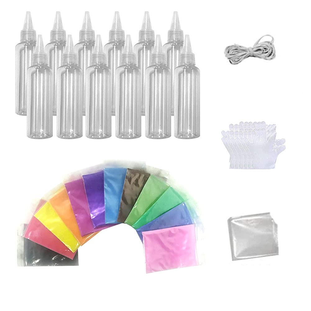 Xpccj Tie Dye Kit, One-Step Tie Dye Art Set, DIY Shirt Fabric Dye, Non-toxic, for Graffiti Making & Clothing Painting, with Accessories