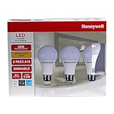 Honeywell A196027HB322 LED A19 Dimmable Light Bulbs - 60 Watt Equivalent -Soft White Light (2700K) - 800 Lumens - Energy Star Rating 9.5 Watt Consumption For Energy Bill Savings - 3-Pack