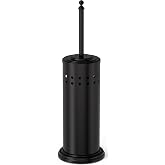 Dowry Toilet Plunger with Holder for Bathroom Black | Hidden Toilet Bowl Cleaners Long Handle with Cover Powerful Force Suction Cup Heavy Duty Deep Cleaning