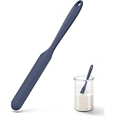 U-Taste Skinny Silicone Jar Spatula Scraper, 10in Stir Stick, Midnight Blue | Long Narrow Bread Spatula for Sour Dough Mixing, Small Mini Spurtle for Scraping Icing Cream, Jam Peanut Butter Stirrer Tool