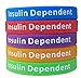 Type 1 Diabetes Bracelets Silicone Medical Alert Wristbands (Pack of 5) Adult & Kids Sizes