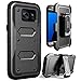 SOPKASE Dual Layer Full Body Rugged Combo Locking Belt Swivel Clip Holster Case with Kickstand for Samsung Galaxy S7 Edge (Black/Black)