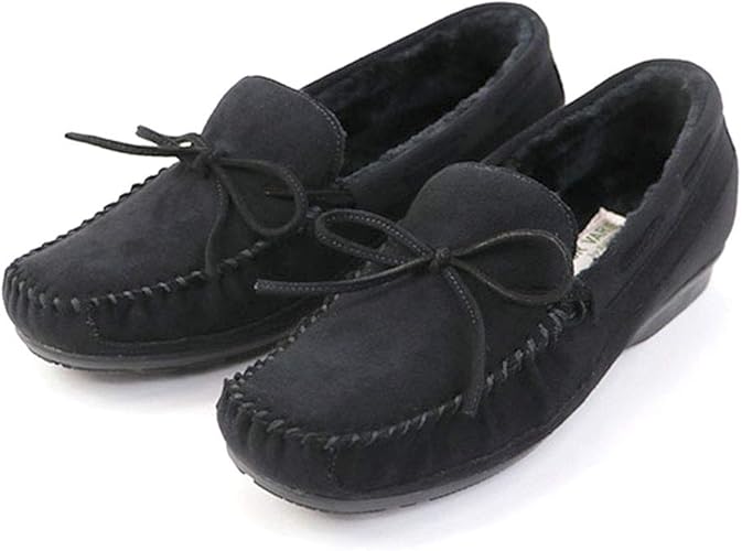 Amazon 洗えるモカシン No 0755 クロールバリエ 内ボア カジュアル モカシン レディース 外反母趾 内反小趾 幅広 甲高 甲深 22cm 24 5cm 大きいサイズ 小さいサイズ 黒 ブラック 靴 洗える 軽量 ローヒール ぺたんこ シューズ バッグ