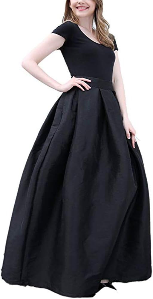 PROMLINK Women High Waist Maxi Skirts A-Line Skirt Dress Floor Length