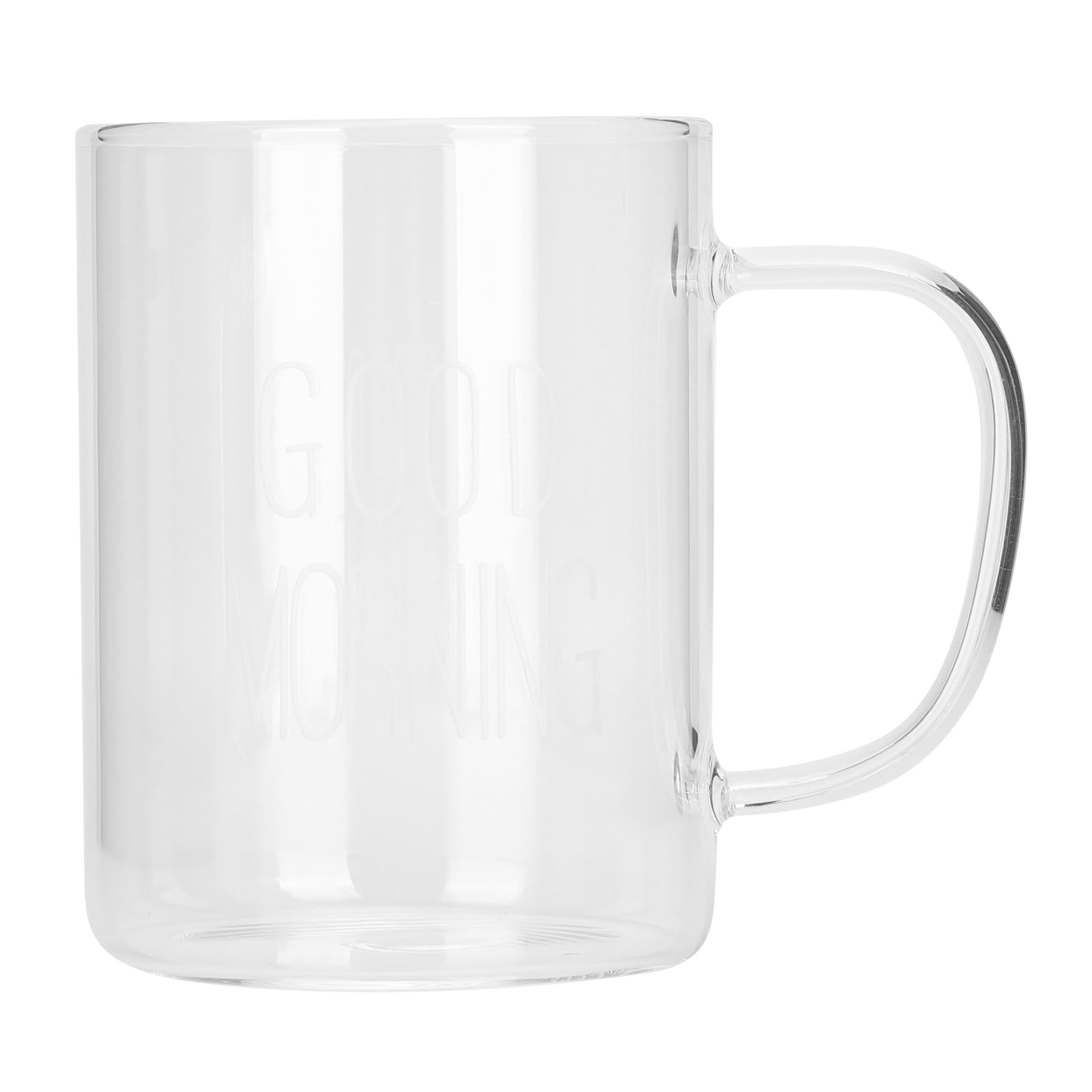 Duokon Reusable Clear Plastic Water Tumblers, 350ML Transparent Milk Coffee Mug with Handle Glass Water Cup Drinkware Kitchen Utensil(A)