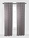 Bacati - Single Light Filtering Curtain Panel Triangles Orange/Grey