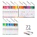 Fineliner Pens, Ohuhu 72 Colors Fine Tip Colored Writing Drawing Markers Pens Fine Line Point Marker Pen Set for Bullet Journal Planner Note Calendar Coloring Art Projects