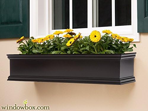 60" Lancaster Fiberglass Window Boxes - Black