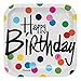 French Bull Birthday Dots- 7-Inch Square Snack Plate, 10-Count -