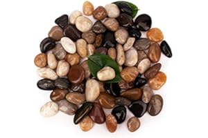 BLQH [18 Pounds] Pebbles Stones Aquarium Gravel River Rock,Natural Polished Decorative Gravel,Garden Ornamental Pebbles Rocks,Polished Gravel for Landscaping (Mixed Colors)