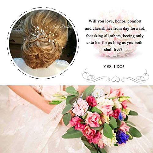 Barogirl Wedding Hair Pins Clips Set Bride Head Piece Bridal Crystal Hair Jewelry for Women and Girls 1 PC (Silver) - Thumbnail 7