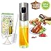 Olive Oil Sprayer for Cooking, Food-Grade Oil Spray Glass Bottle, Reusable Oil Vinegar Dispenser for Kitchen, BBQ, Grilling, Making Salad, Baking, Frying-3.42 Ounce