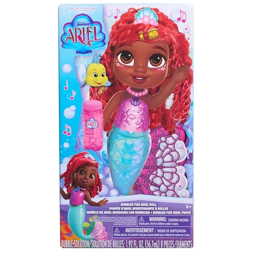 Just Play Disney Junior Bubbles Fun Ariel Doll and Accessories Amazon Exclusive, 8-Pieces, Kids Toys for Ages 3 Up