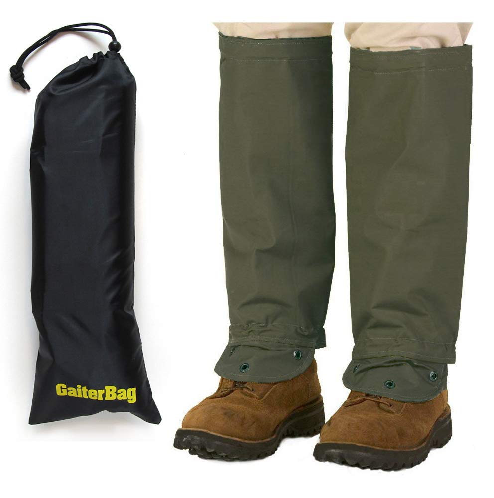 TurtleSkin SnakeArmor Reversible Snake Gaiters (Sage/Sage with Storage Bag, Regular)