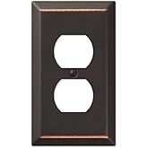 Amerelle 163DDB Century Wallplate, 1 Duplex, Steel, Aged Bronze, 1-Pack