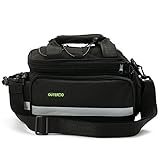 Bicycle Rear Bag，OUTERDO Bike Pannier Tail Back Seat Bag Package Handbag Cycling Bike Tail Rack Bag with Rain Cover Shoulder Strap Bag Pannier Pouch Trunk Storage Pack Travel Black