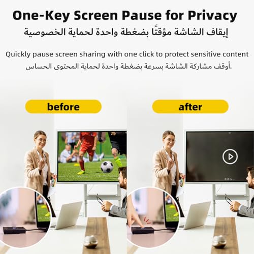 USB-C Wireless HDMI Transmitter and Receiver, Plug & Play – 1080P@60Hz | 2.4G/5G Streaming, 100FT Range, Compatible with Smartphone, Laptop, Netflix, Projector, HDTV, No App and WiFi Required