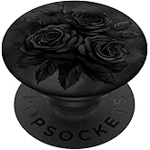 Black Roses Rose Flower Floral Pattern Print PopSockets Adhesive PopGrip