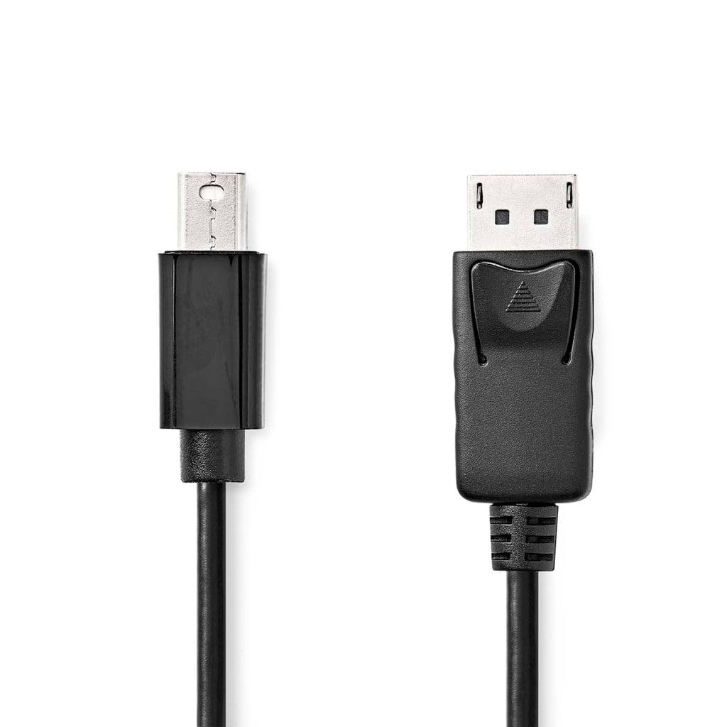 NEDIS Mini Displayport Cable | DisplayPort 1.2 | Mini DisplayPort Male | DisplayPort Male | 21.6 Gbps | Nickel Plated | 1.00 m | Round | PVC | Black | Plastic Bag