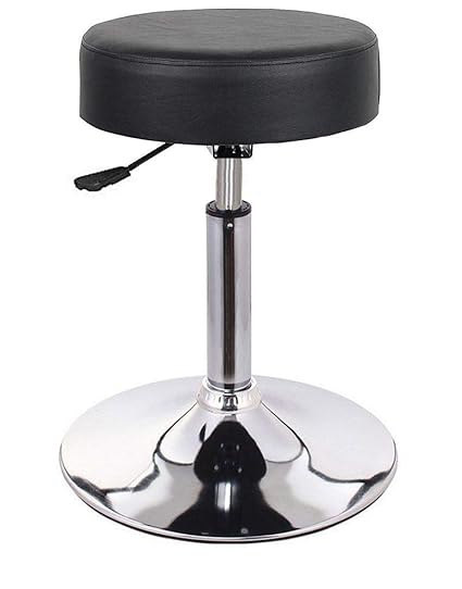 DuraComf Chromium Steel Standard Size Revolving stool for home (Black)