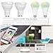 Mi-Light 2.4Ghz RF Remote And Touch Panel Control 4W Colour Changing GU10 Led Light Bulb Fully Dimmable Kelvin From Warm White 2700k To Cool White 6500k (4W GU10 RGB + Warm White + Cool White)