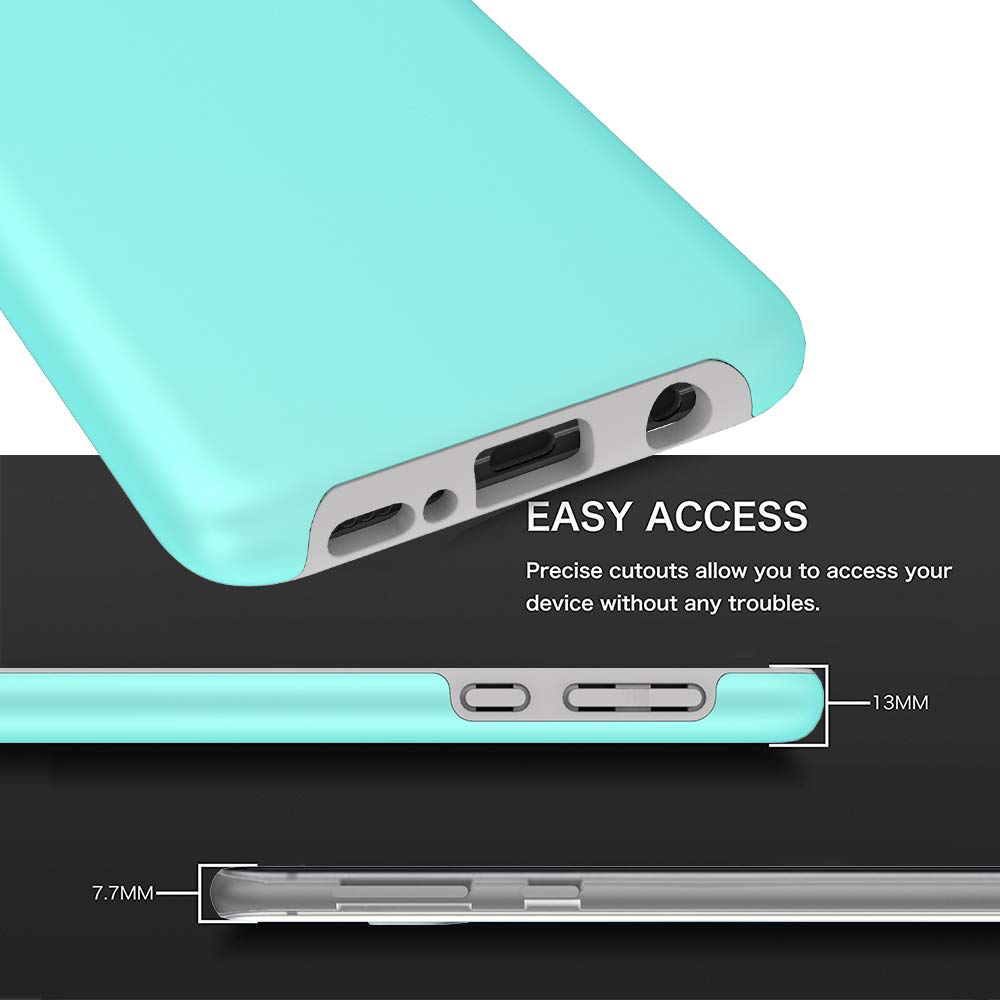 Samsung Galaxy S10e Case, Androgate [Pearl Series] Hybrid Matte Protective Back Cover Bumper Case, Mint Green