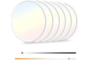 6 Pack 12 Inch 3200LM Dimmable 28W LED Flush Mount Ceiling Light Fixture 3000K-6000K 5 Color Temperature in One Slim Round Fl