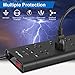 Surge Protector Power Strip with USB, AUOPLUS 10FT Outlet Strip, 6 Outlet and 4 USB Charger,[Flat Plug/Wall Mountable], 1250W/10A/2100J, Long Extension Cord for Computer iPhone Home Office Dorm