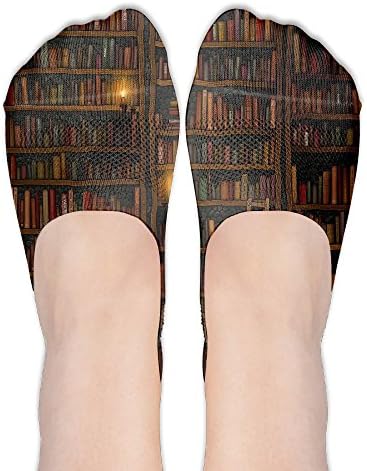 Cotton Vintage Books Shelf Casual Women's No Show Socks