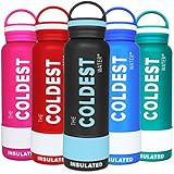 The Coldest Water Sports Bottle Insulated Stainless Steel Hydro Thermos, Black, 21 Ounce