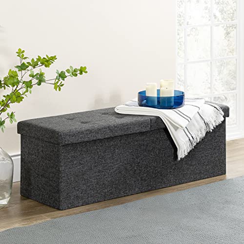 Otto & Ben 45" Storage Ottoman with SMART LIFT Top, Upholstered Tufted