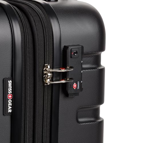 SWISSGEAR 7366 SIGNATURE HARDSIDE EXPANDABLE LUGGAGE WITH SPINNER WHEELS, TSA LOCK, CUP-HOLDER, BLACK, 2-PIECE SET (19/27)