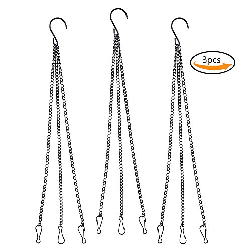 Teenitor Hanging Chain, Flower Pot Hanging , Planter Basket Hanging Chain , Garden Replacement Chains, 22 Inch, Set of 3