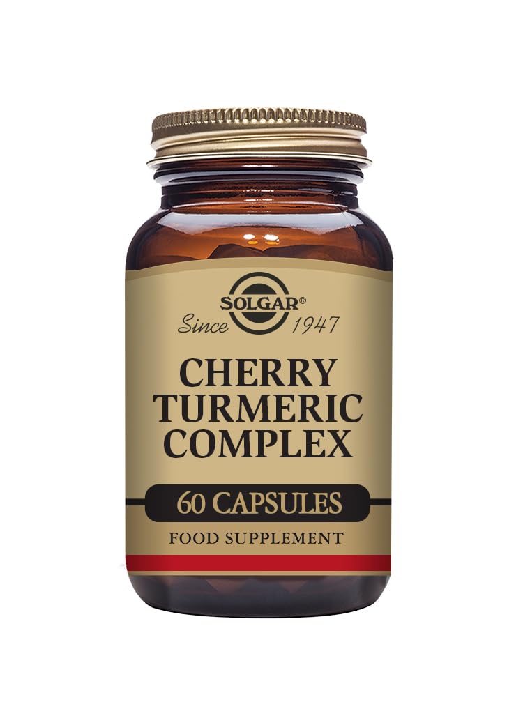 Solgar Cherry Turmeric Complex Vegetable Capsules - Pack of 60 - Antioxidant and Anti-Inflammatory Properties - for Daily Wellbeing - Vegan and Gluten-Free